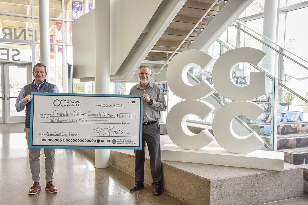 LEFT: Tim Brown, External Affairs Director, West Area for Crown Castle with the regional offices located in Chandler. RIGHT: Tom Pearson, Dean of Workforce Development at Chandler Gilbert Community College
