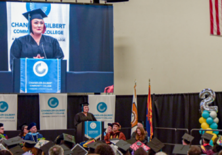 Lauren Roland speaks at the 2026 Commencement Ceremony